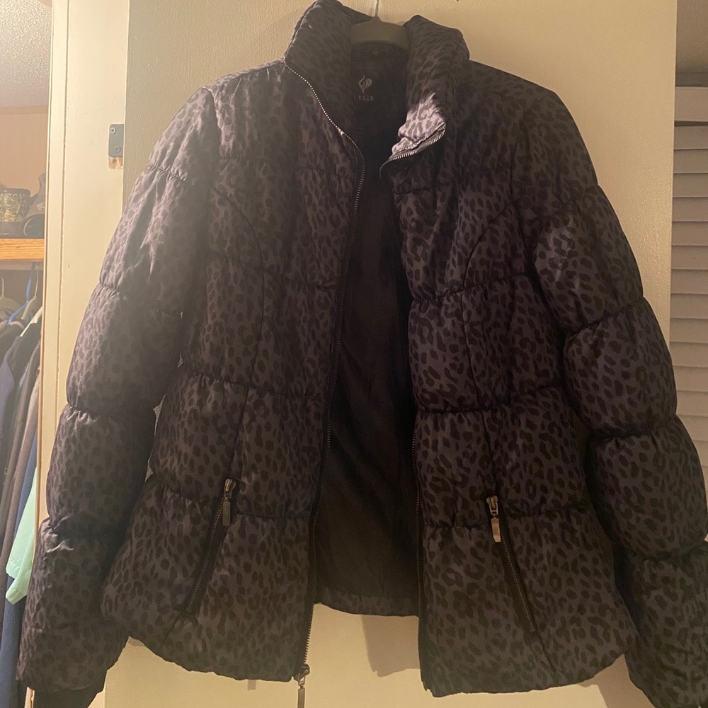 Cheetah print puffer jacket